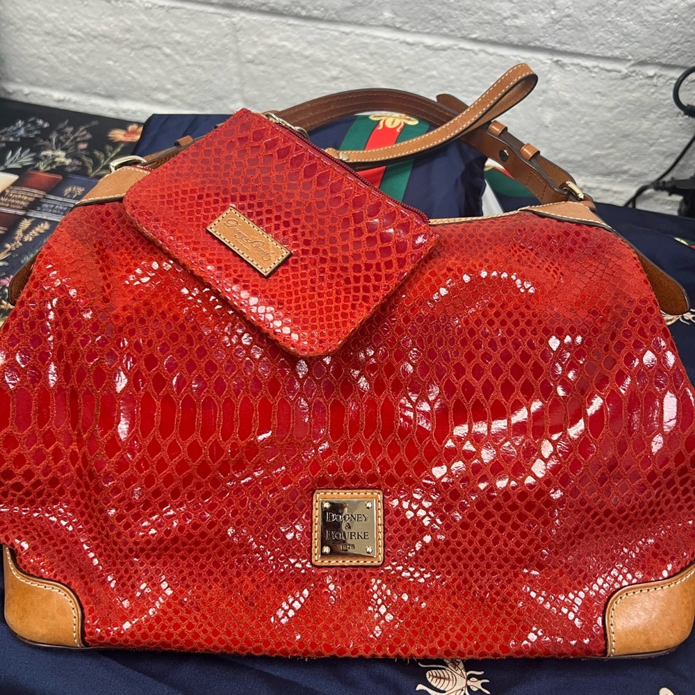 Dooney & Bourke Red Python Shoulder Bag - image 1